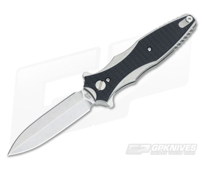 Hinderer Knives Maximus 3.5" Folding Dagger Black G10 Brass Standoff - HK-0458