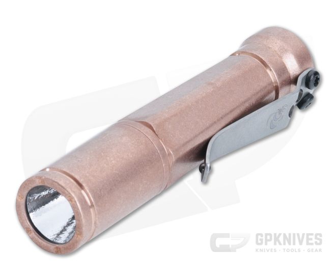 Laulima Metal Craft Todai Slim Flashlight Tumbled Copper 3500K Warm White LED 14500 LMC-045 - LMC-045