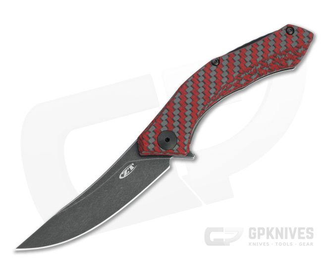 Zero Tolerance 0460RDBW Flipper LTD BlackWash 20CV Red and Black Carbon Fiber Folder - ZT-0460RDBW