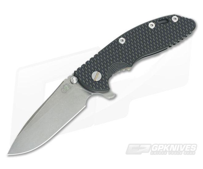 Hinderer Knives XM-18 3.5" Black/Green Spear Point Battle Anthracite DLC Flipper - HK-0462