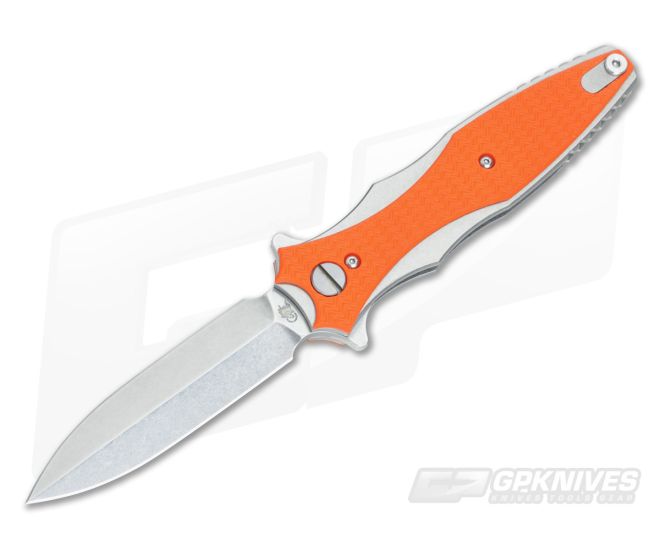 Hinderer Knives Maximus 3.5" Folding Dagger Orange G10 Satin Standoff - HK-0469
