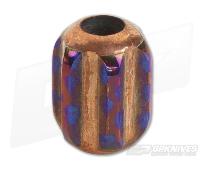 Ti Survival Titanium Copper Lanyard Bead Hex XL Polished Blue Smoke Anodized - TS-046
