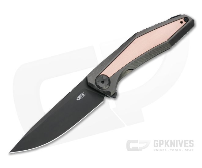 Zero Tolerance x Sinkevich 0470 Flipper Limited DLC S110V Copper Inlay Titanium Folder 0470S110V - ZT-0470S110V