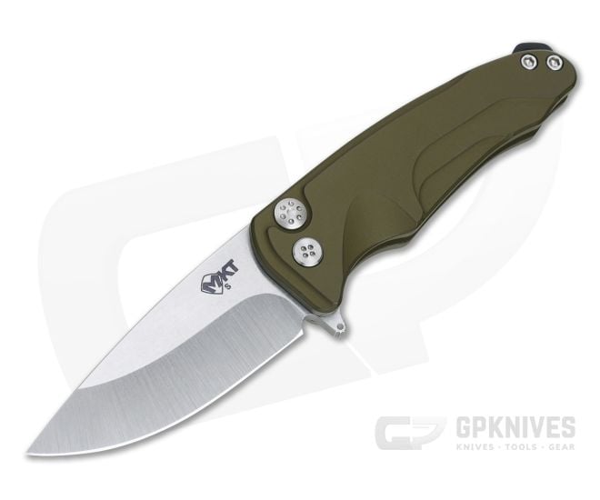 Medford Smooth Criminal Yellow Aluminum Tumbled S35VN Button Lock Flipper - MKT-047