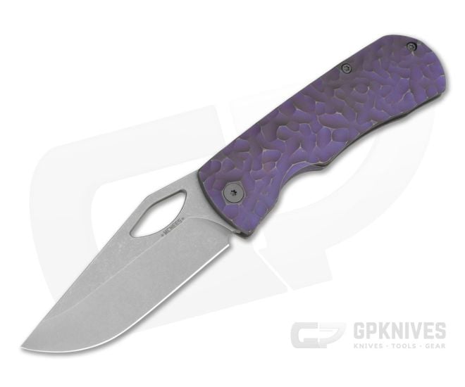 McNees Little Dixon Rock Violet Atomic Titanium MagnaCut Frame Lock Knife (3.41" Blade) - MNK-047