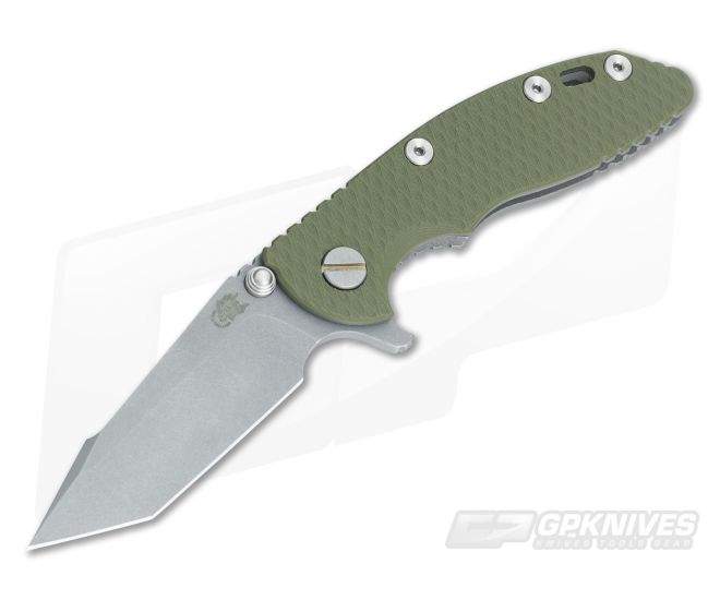 Hinderer Knives XM-18 3" OD Green Harpoon Tanto Working Finish Flipper - HK-0489