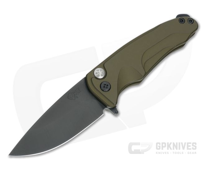 Medford Smooth Criminal Yellow Aluminum Black PVD S35VN Button Lock Flipper - MKT-048