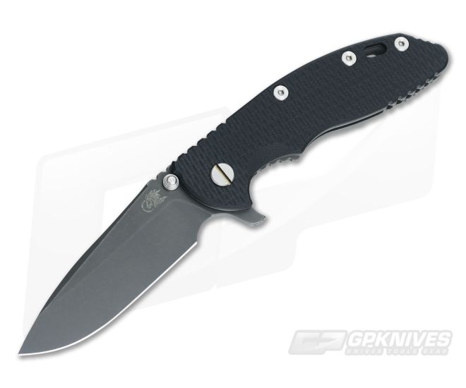 Hinderer Knives XM-18 3.5" Black Spear Point Battle Black DLC Flipper - HK-0496