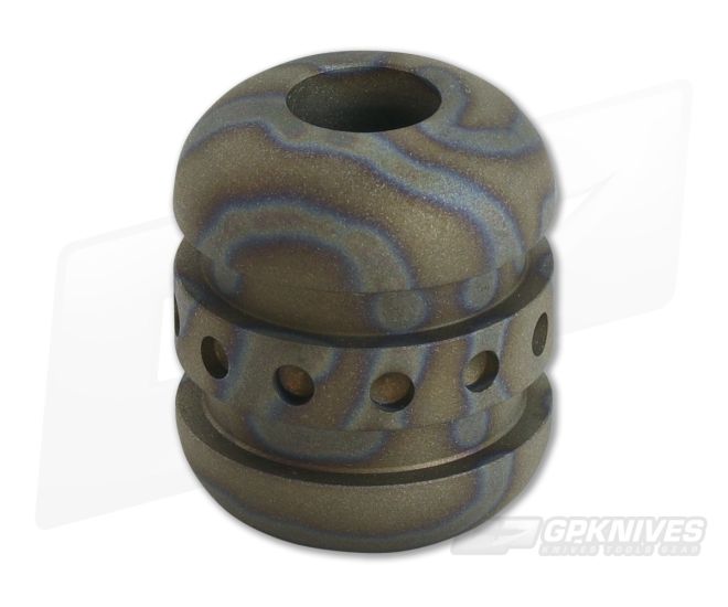 Ti Survival Titanium Droid XXL Lanyard Bead Sandblasted Random Flame Anodized - TS-049