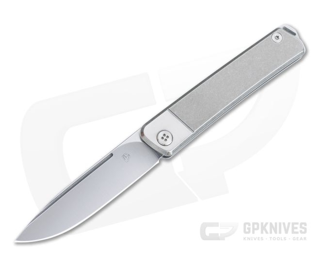 Medford Gentleman Jack Tumbled S35VN Brushed Bolsters Titanium Slip Joint Folder - MKT-049