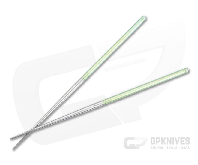 Foltsum 2-Piece Titanium Chopsticks Toxic Green Satin - FLM-04