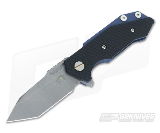Hinderer Knives Half Track Tanto 20CV Working Finish Black G10 Battle Blue - HK-0500