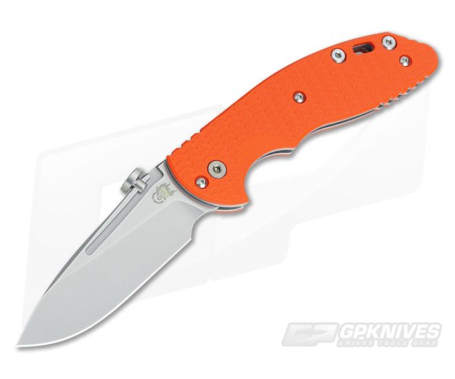 Hinderer Knives XM Slippy Stonewash 20CV Slicer Orange G10 - HK-0509