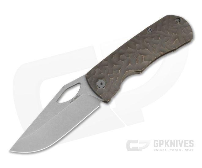 McNees Little Dixon Rock Bronze Atomic Titanium MagnaCut Frame Lock Knife (3.41" Blade) - MNK-050