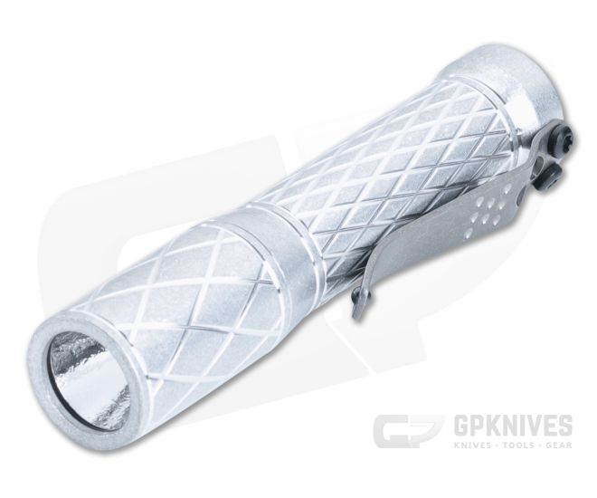 Laulima Metal Craft Diamond Slim Flashlight Tumbled Aluminum 4500K Neutral White LED 14500 LMC-050 - LMC-050