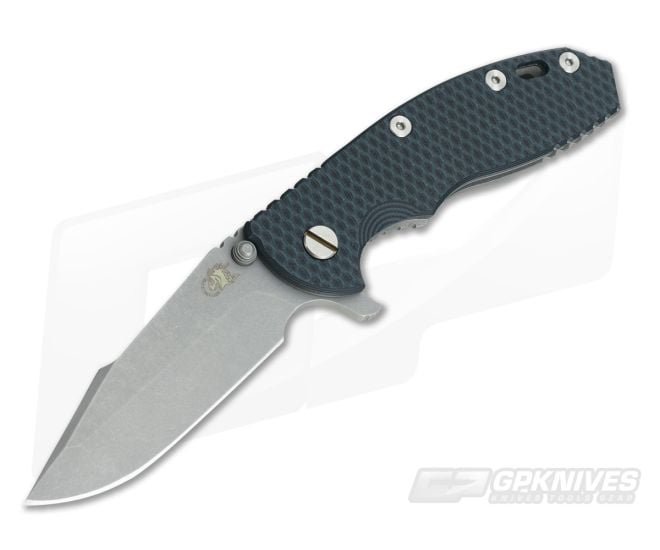 Hinderer Knives XM-18 3.5" Green/Black Harpoon Spanto Working Finish Flipper - HK-0519