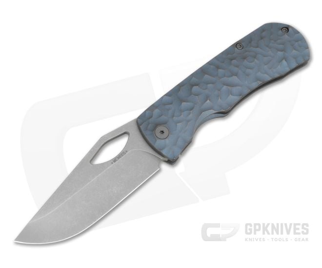McNees Little Dixon Rock Blue/Bronze Atomic Titanium MagnaCut Frame Lock Knife (3.41" Blade) - MNK-051