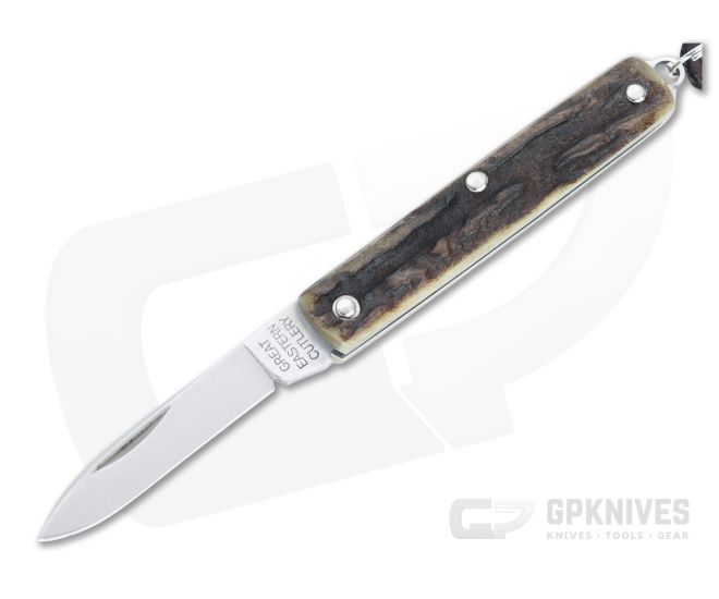 Great Eastern Cutlery #05 PPP Keychain Knife Pen Blade Sambar Stag Slip Joint Folder 052121-SS-07 - GEC-052121-SS-07