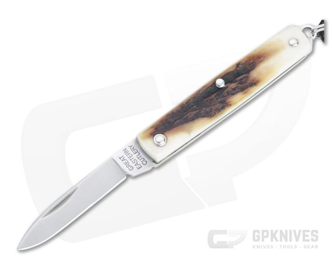 Great Eastern Cutlery #05 PPP Keychain Knife Pen Blade Sambar Stag Slip Joint Folder 052121-SS-09 - GEC-052121-SS-09