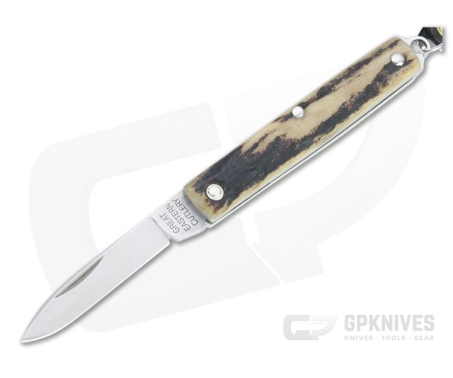 Great Eastern Cutlery #05 PPP Keychain Knife Pen Blade Sambar Stag Slip Joint Folder 052121-SS-16 - GEC-052121-SS-16