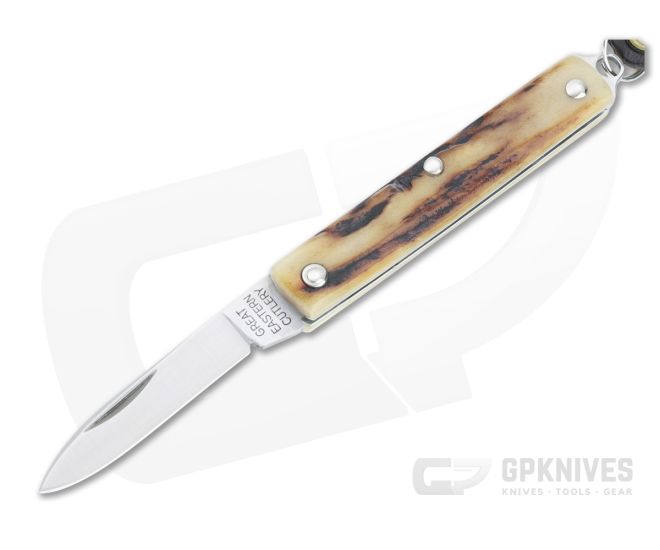 Great Eastern Cutlery #05 PPP Keychain Knife Pen Blade Sambar Stag Slip Joint Folder 052121-SS-27 - GEC-052121-SS-27