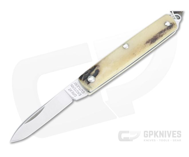Great Eastern Cutlery #05 PPP Keychain Knife Pen Blade Sambar Stag Slip Joint Folder 052121-SS - GEC-052121-SS