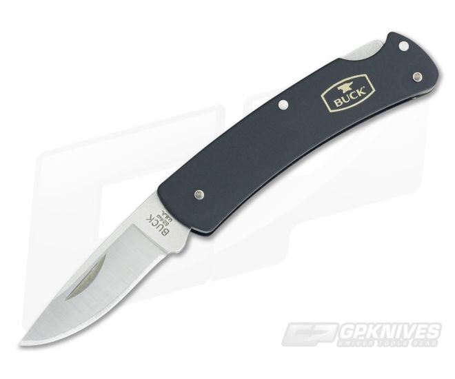 Buck 524 Alumni Black Anodized Aluminum Gentleman's Lock Back Knife 0524BKS - BU-0524BKS