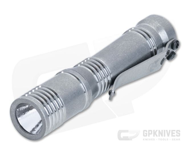 Laulima Metal Craft Ion Slim Flashlight Tumbled Titanium 3500K Neutral White LED 14500 LMC-052 - LMC-052