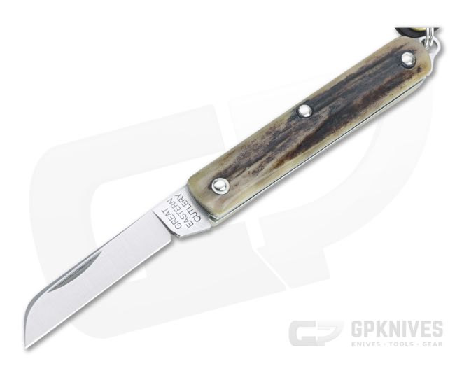 Great Eastern Cutlery #05 PPP Keychain Knife Sheepsfoot Sambar Stag Slip Joint Folder 053121-SS-02 - GEC-053121-SS-02