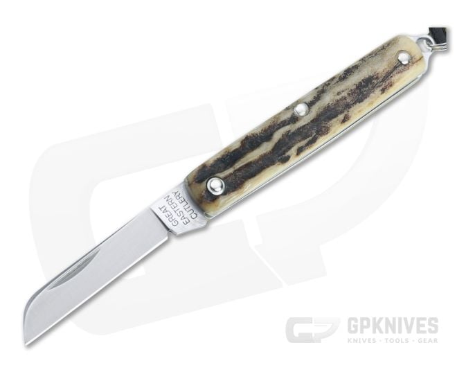 Great Eastern Cutlery #05 PPP Keychain Knife Sheepsfoot Sambar Stag Slip Joint Folder 053121-SS-03 - GEC-053121-SS-03