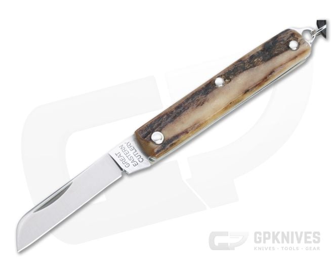 Great Eastern Cutlery #05 PPP Keychain Knife Sheepsfoot Sambar Stag Slip Joint Folder 053121-SS-05 - GEC-053121-SS-05