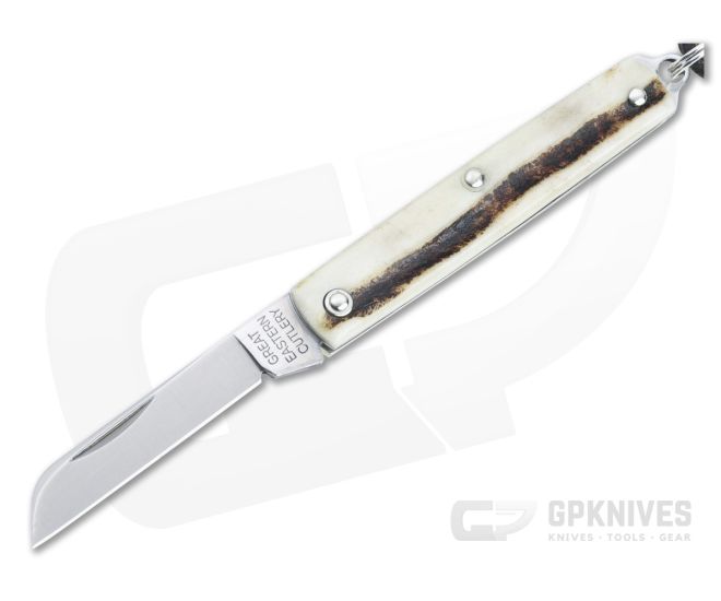 Great Eastern Cutlery #05 PPP Keychain Knife Sheepsfoot Sambar Stag Slip Joint Folder 053121-SS-08 - GEC-053121-SS-08