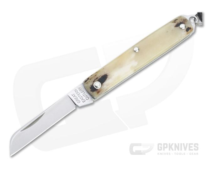Great Eastern Cutlery #05 PPP Keychain Knife Sheepsfoot Sambar Stag Slip Joint Folder 053121-SS-10 - GEC-053121-SS-10