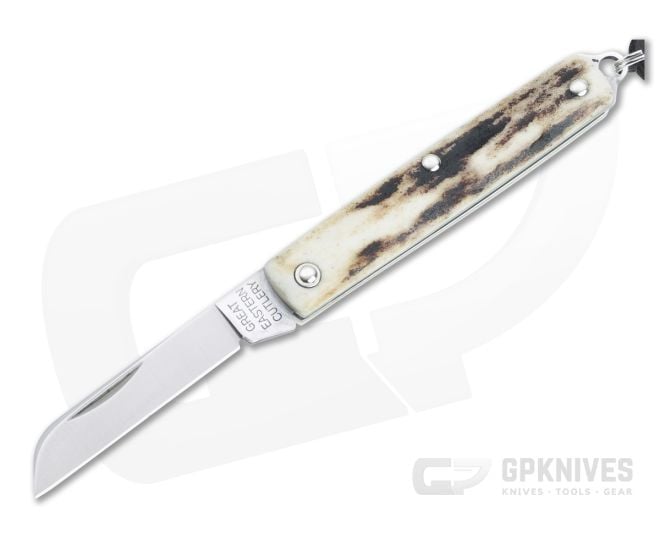 Great Eastern Cutlery #05 PPP Keychain Knife Sheepsfoot Sambar Stag Slip Joint Folder 053121-SS-11 - GEC-053121-SS-11