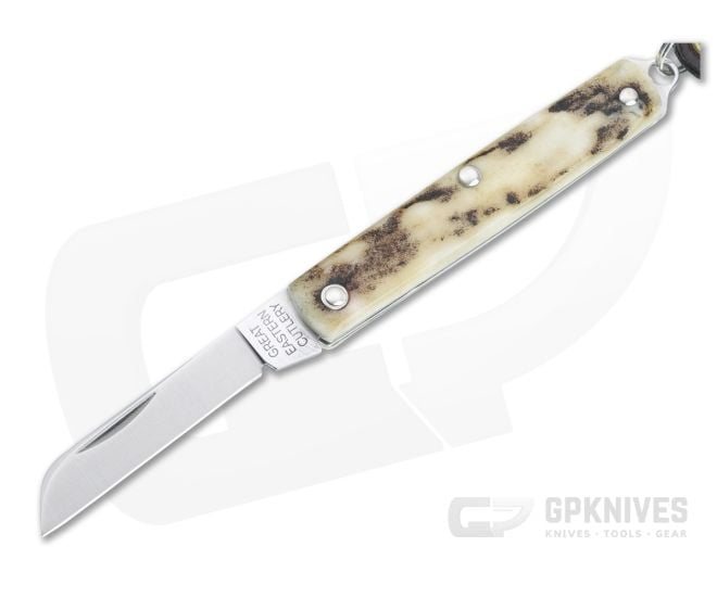 Great Eastern Cutlery #05 PPP Keychain Knife Sheepsfoot Sambar Stag Slip Joint Folder 053121-SS-12 - GEC-053121-SS-12
