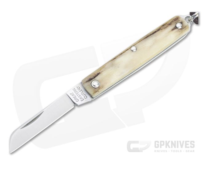 Great Eastern Cutlery #05 PPP Keychain Knife Sheepsfoot Sambar Stag Slip Joint Folder 053121-SS-15 - GEC-053121-SS-15