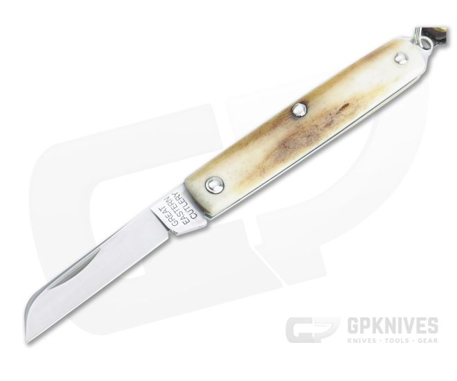 Great Eastern Cutlery #05 PPP Keychain Knife Sheepsfoot Sambar Stag Slip Joint Folder 053121-SS-20 - GEC-053121-SS-20