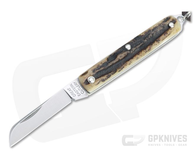 Great Eastern Cutlery #05 PPP Keychain Knife Sheepsfoot Sambar Stag Slip Joint Folder 053121-SS-23 - GEC-053121-SS-23