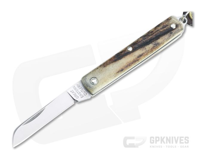 Great Eastern Cutlery #05 PPP Keychain Knife Sheepsfoot Sambar Stag Slip Joint Folder 053121-SS-26 - GEC-053121-SS-26