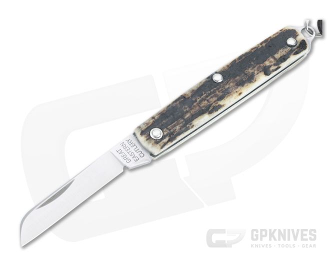 Great Eastern Cutlery #05 PPP Keychain Knife Sheepsfoot Sambar Stag Slip Joint Folder 053121-SS-27 - GEC-053121-SS-27