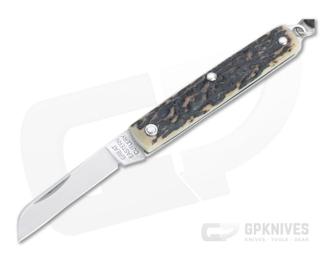 Great Eastern Cutlery #05 PPP Keychain Knife Sheepsfoot Sambar Stag Slip Joint Folder 053121-SS-30 - GEC-053121-SS-30