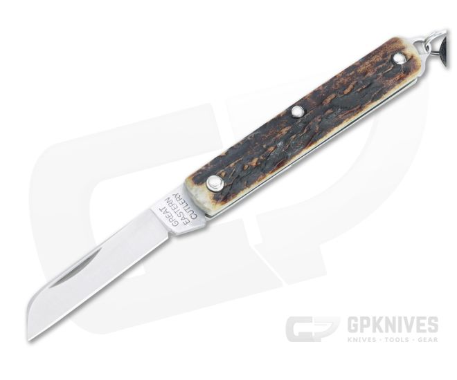 Great Eastern Cutlery #05 PPP Keychain Knife Sheepsfoot Sambar Stag Slip Joint Folder 053121-SS-31 - GEC-053121-SS-31