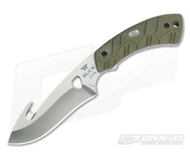 Buck Open Season Skinner with Guthook Pro Series OD Green Micarta S35VN 0537ODG - BU-0537ODG