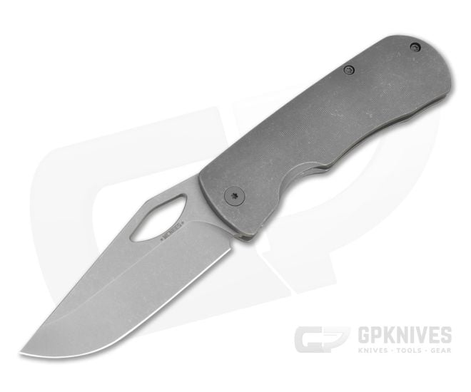 McNees Little Dixon Stonewashed Atomic Titanium MagnaCut Frame Lock Knife (3.41" Blade) - MNK-053