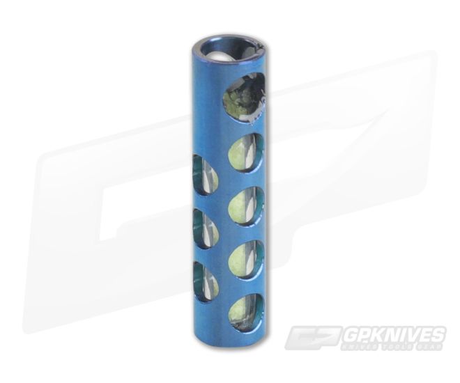 Ti Survival Titanium Glow Lantern Lanyard Fob Polished Blue Finish - TS-053