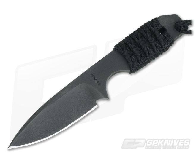 M. Strider Knives WP Hand Ground Drop Point Black ATS-34 Paracord Wrap 053 - MSK-053