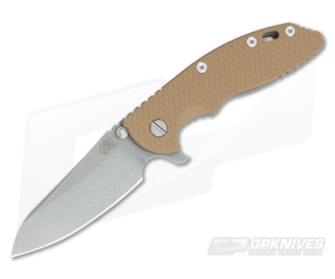 Hinderer Knives XM-18 3.5" GEN 5 Sheepsfoot Working Finish 20CV Coyote Tan G10 - HK-0543