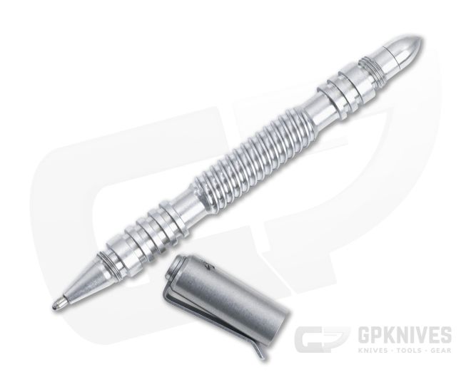 Hinderer Knives Investigator Pen Spiral Flute Stainless Steel Stonewashed - HK-0546