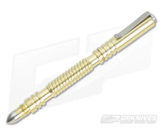 Hinderer Knives Investigator Pen Spiral Brass - HK-0547