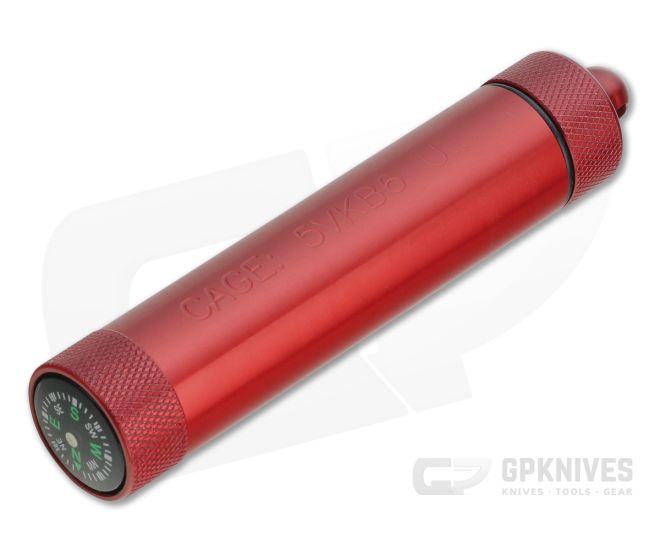 Maratac CountyComm Match Compass Capsule XL Anodized Aluminum Red - MAR-054